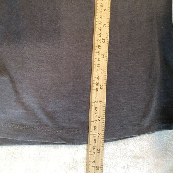 Eddie Bauer V-Neck Tee Women's Sz XL Dark Gray Lattice Trim Cotton Short Sleeve - Picture 10 of 10